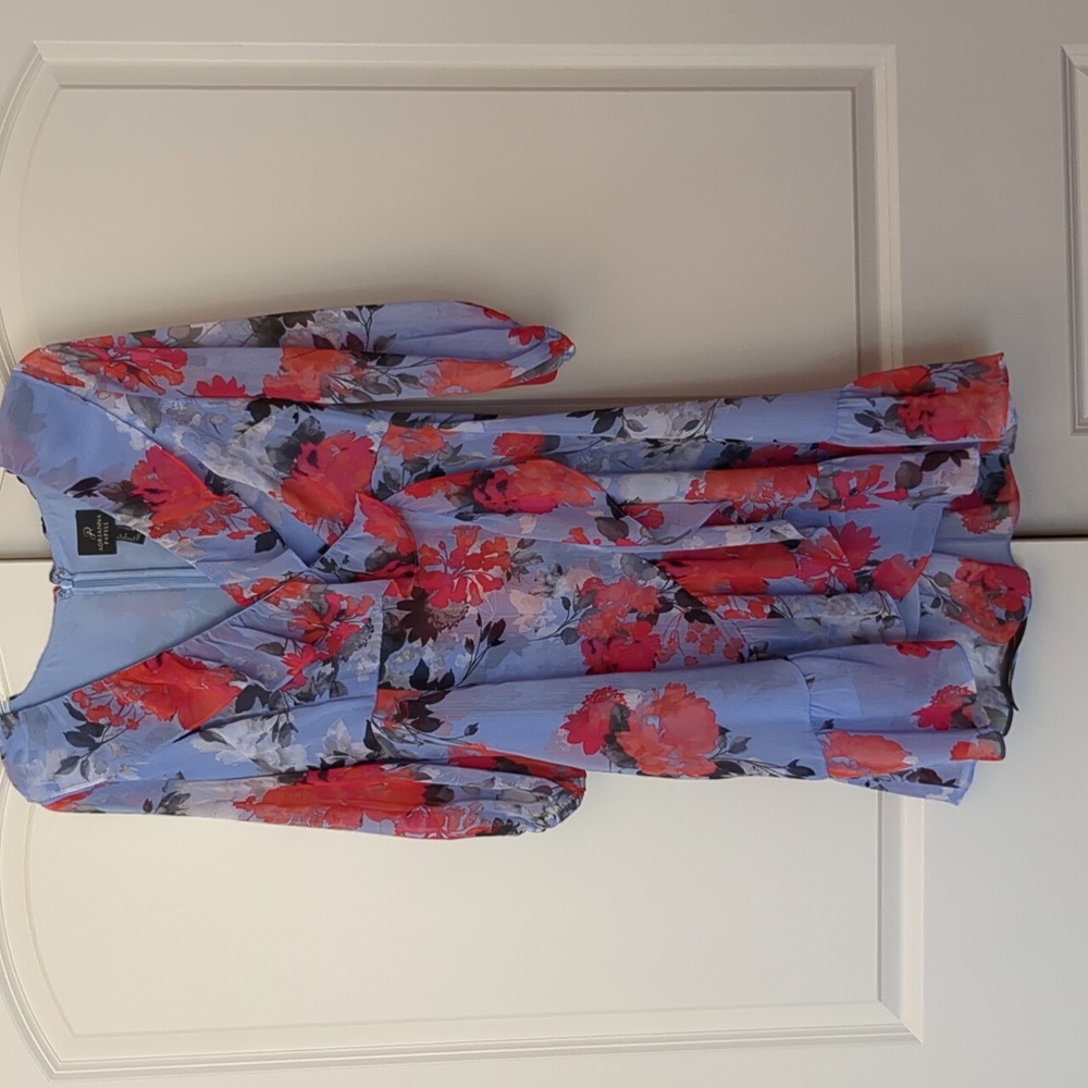 Adriana papel faux wrap floral dress